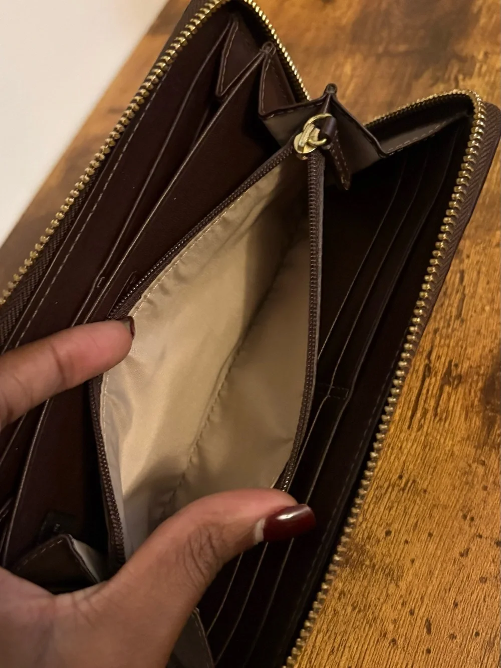 Vintage Coach Heritage Signature Stripe Zip Around Wallet